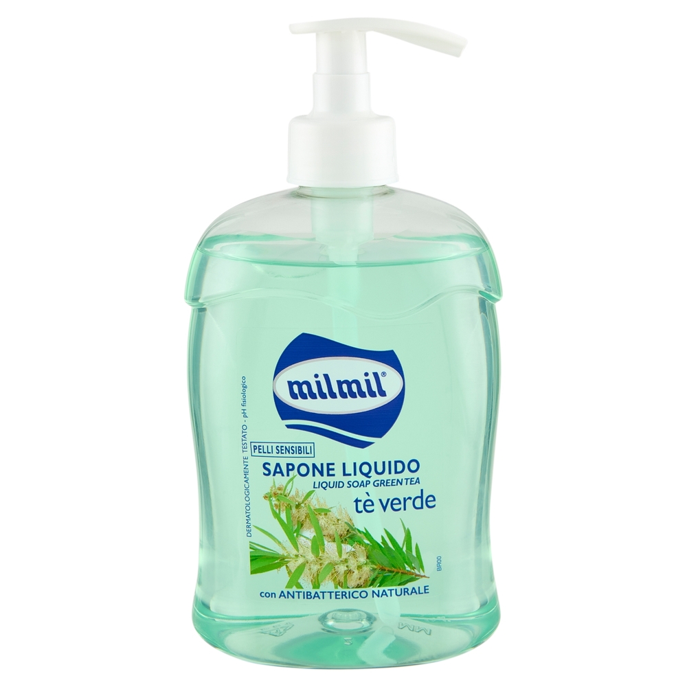milmil Sapone Liquido tè verde Pelli Sensibili 500 ml